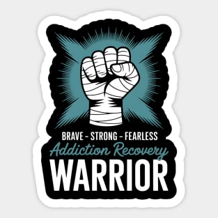 Addiction Recovery Awareness Teal Ribbon Support Warrior Sticker
